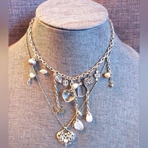 HEARTS- 2 Fantasy Silver-toned Necklaces